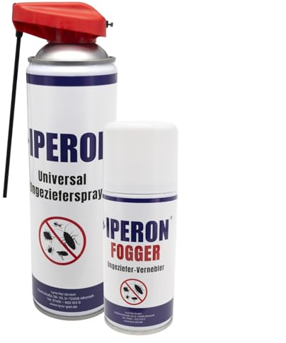 Iperon® Ungezieferschutz Duo - 150 ml Fogger & 400 ml Ungezieferspray | Effektive Wirkung gegen Schädlinge - Mit Chrysanthemum cinerariaefolium, Geraniol & Zitroneneukalytpusöl