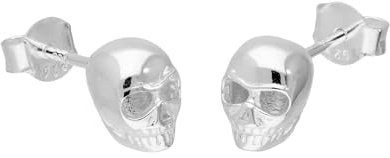 jewellerybox Sterling Silver Skull Stud Earrings