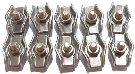 Serre Cable Plat Diamètre Fil 2mm (Lot de 10) INOX 316 - A4