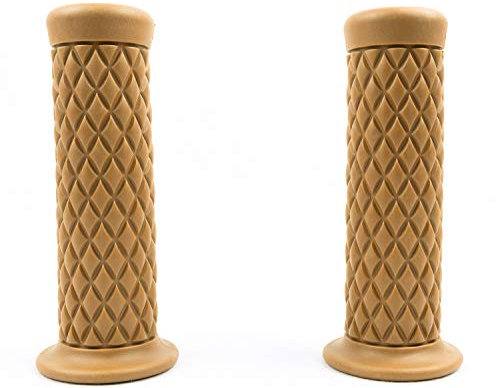 SFONIA 2pcs Motorrad Hand Griffe Lenkergriffe 22MM 7/8 Anti-Rutsch-Gummi Griffe Motorrad Universal für Motorrad-Roller Quad Cruiser Offroad (Gelb Braun)