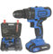 Portable Cordless Drill w/2PCS Li-Ion Batteries Electric Driver Kit Tool Repair Set 18+1 Torque 21V DIY Screwdriver Tail Hammer 2 Speed Mini Wireless Power Driver 3/8Inch with LED&Magnet