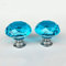 Lot de 2 boutons de porte en verre cristal 30 mm avec vis pour décoration de placard (bleu lac)