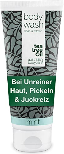 Australian Bodycare Body Wash With Mint 200 ml | Shower Gel with Tea Tree Oil for skin, Foot wash - Daily care Relieve spots, pimples, Athlete’s Foot, Ringworm, Fungus, Jock Itch, Acne & Body Odor