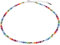 Adi-Modeschmuck zarte Glaskette 'Sana', geschliffene Glasperlen mit kleinen versilberten Würfeln, handgefertigt in Berlin (Bunte Regenbogenfarben)