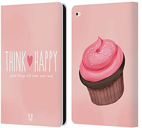 Head Case Designs Rosado Magdalenas de Felicidad Carcasa de Cuero Tipo Libro Compatible con Apple iPad Air 2 (2014)