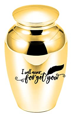 LZHLMCL Beerdigung Asche 70 Mm Kleine Andenkenurne Asche Mini Urnen Zum Gedenken An Die Verstorbene Geliebte Asche Memorial Ashes Pet Gold