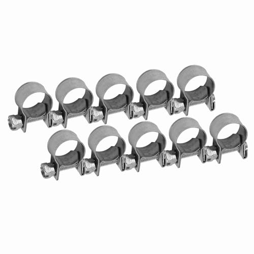 Ejoyous Schlauchschellen Ring 10 Stücke, Edelstahl Kraftstoff Schellen Schlauchklemme Mini Gelenkbolzenschelle Spannbackenschellen Einstellbare Schlauch Clips, für Haus Gas Rohr Wasser Rohr Tank
