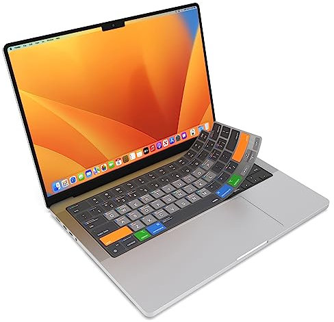 JCPal MacOS Shortcut Guide Keyboard Cover for Apple MacBook Pro 14 inch and MacBook Pro 16 inch (M1-M4 Models) and MacBook Air 13 inch and MacBook Air 15 inch (M2-M4 Models) (US-Layout)