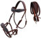 CHALLENGER Pferd Westernpferd Leder Floral Tooled Bitless Sidepull Trensenzaum Split Zügel 77RS38BR
