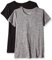 Amazon Essentials Camiseta Elástica de Secado Rápido, Manga Corta y Cuello Redondo (Hay Tallas Grandes) Mujer, Pack de 2, Gris Oscuro Teñido Multicolor/Negro, 3XL Grande