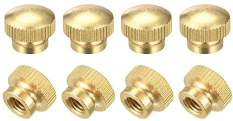 sourcing map Brass Knurled Thumb Nuts, M6x1mm Round Stepped Knobs Fasteners for 3D Printer, Electronic Equipment 8Pcs