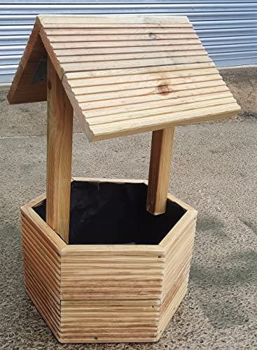 Hand Made Decking Garden Flower Wishing Well