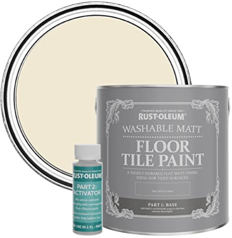Rust-Oleum Beige Washable Matt Floor Tile Paint - Quarry Lime 2.5L