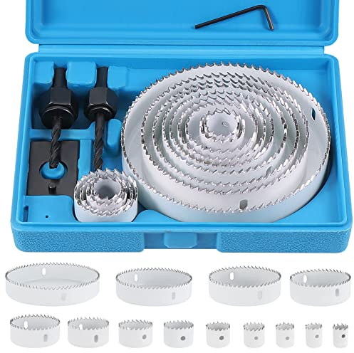 Knpwer Set di 20 seghe a tazza, corona in acciaio al carbonio, 19 – 127 mm, punte per trapano