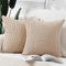 Madizz 2 Pezzi Fodere in Velluto a Coste a Righe Boho Fodere per Cuscino Decorativa Morbida per Divano Camera da Letto Guscio del Cuscino Beige Quadrata 35 x 35 cm
