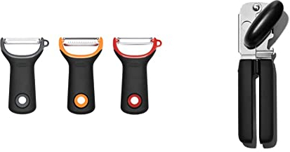 OXO Good Grips 3-Piece Assorted Prep Peeler Set & Good Grips Soft Handled Tin Opener