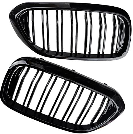 QLASIC Auto Kühlergrill Für B&MW 5er G30 G31 2017 2018 2019 51137383519 1 Paar Auto ABS Schwarz Außen Front Nierengrill Grill Double Dual Slat