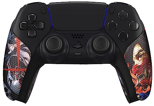 eXtremeRate PlayVital Grip Sticker für ps5 Anti-Rutsche Professionale strukturierte Gummipads Griffpolster Aufkleber Skin für ps5 Controller(Geist des Samurai)