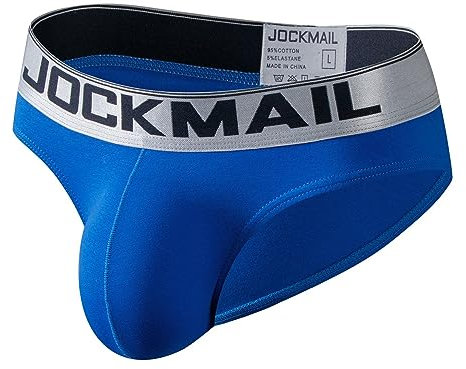 JOCKMAIL Mens Cotton Soft Boxer Brief Underwear Trunks Mens Brief Sport Breathable Underpants (as8, alpha, l, regular, regular, Blue)