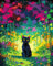 jieyisier Peinture par numéros pour adultes - Chat noir - Peinture par numéro - Motif animaux et jardins - Décoration d'intérieur - Cadeau d'anniversaire - 40 x 50 cm - Sans cadre