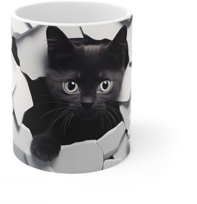 Jm-Déco Mug 3D Chat - Idée Cadeau - Tasse Originale en céramique