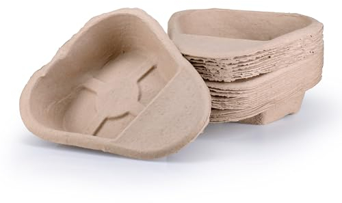 25 x Easy Care Solutions | 1300 ml Slipper Bed Pan Liners | Disposable Cardboard Pulp | Hospital Style | 1 Pack of 25