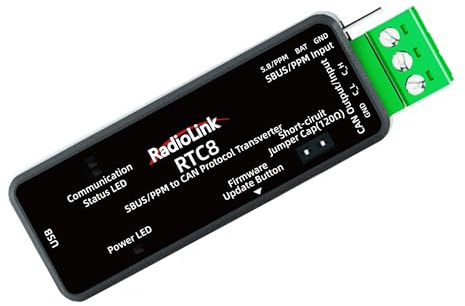 Radiolink RTC8 SBUS/PPM-Signal-zu-CAN-Protokoll-Encodermodul (Controller Area Network), industrielle Konfiguration, Parameter einstellbar für Smart Car, unbemannte Automobile, DJI Gimbal, UAV und mehr