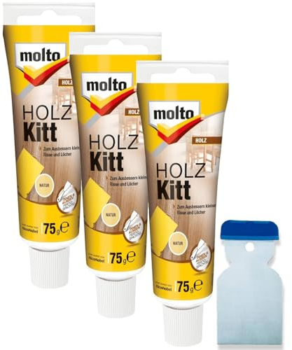 3x Molto Holzkitt 75 g Set Reparaturspachtel (Natur)