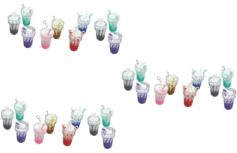 NUOBESTY 30 Stk Eis Anhänger Flaschenanhänger Aus Harz Eis Schlüsselanhänger Schlüsselbund Schlüsselanhänger Dekor Bubble-tea-anhänger Eisbecher Miniatur Nachtisch Rucksack Kind Legierung