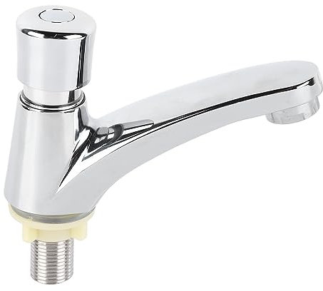 Robinet d'évier temporisé en alliage de cuivre avec interrupteur poussoir, Mitigeur Lavabo pour la maison, la cuisine, la salle de bain, l'hôtel