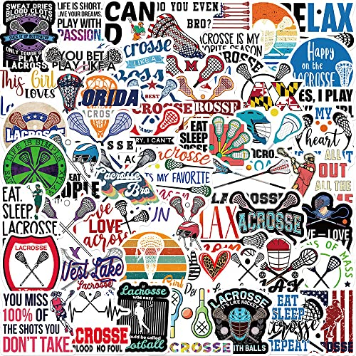 Bric Dodo 50 Stück Lacrosse Aufkleber Auto Laptop Telefon Gitarre Skateboard Motorrad Fahrrad Lacrosse Stickers Set Vinyl Wasserdicht Aesthetic Aufkleber für Jugendliche Kinder Erwachsene