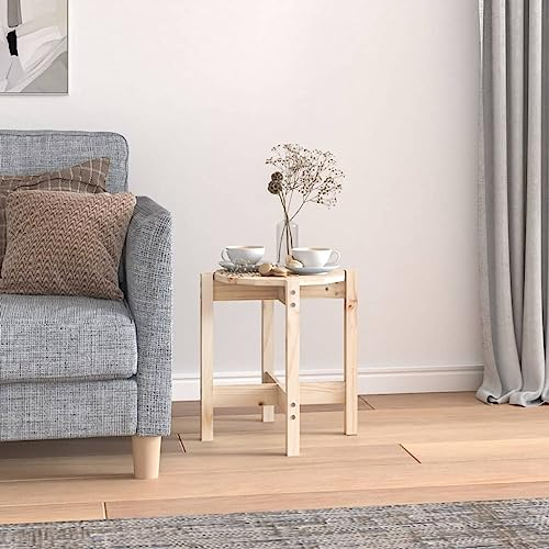 FOZICV Mesa de centro de madera redonda decorativa mesa auxiliar mesa pequeña sala de estar mesa auxiliar sofá mesa moderna mesa de café mesa de café mesa de café nevera 42,5 x 42,5 x 45 cm madera