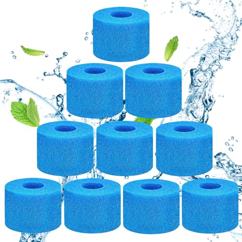 DIELOVEHUA Lot de 10 Filtre Spa S1, Filtre en Mousse pour Spa, Filtre Spa S1 Mousse, Filtre S1 Mousse, Éponge Filtrante Type S1, Réutilisables et Lavables, pour Spa, Piscine