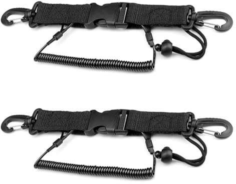LWLWA 2 Pièces Plongee sous Marine Longe, avec Mousqueton Kit Spirale Plongée, Sangle Plongée avec Clip, Adapté Plongée, Snorkeling, l'escalade, Caméras sous-Marines