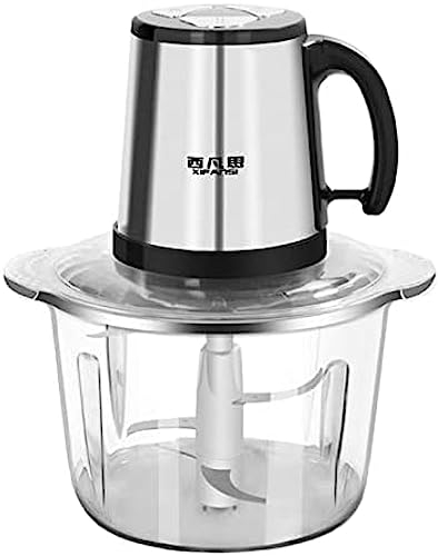Electric Food Chopper,Mini Chopper Processor With 5L Stainless Steel/Glass Bowl,3 Speeds,4 Bi-Level Blades,400W,Whisk,Chopping Cover,for Meat,Vegetables,Fruits,Nuts And Puree Blending,5l/400