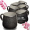 Moritz & Moritz SOLID UNI Tassenset 6 Personen Creme - Modernes Steinzeug Tassen Set - Mikrowellen- & Spülmaschinenfest - Tassen mit Henkel für Kaffee, Tee, heiße Schokolade, Cappuccino