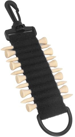 Dilwe Golf-Tee-Halter, Tragbare Multifunktions-Nylon-Golf-Tee-Träger-Aufbewahrungstasche mit Haken für Gürtel (Black)