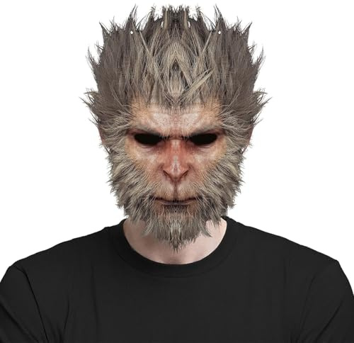 DUOCARA Masques Wukong mythes noirs pour Halloween, cosplay, masque animal pour adulte, masque de singe de style chinois, accessoires de costume de fête