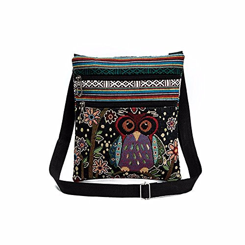 UmhäNgetasche Kartenetui Damen Mit MüNzfach Post man Shoulder Eule Women 's Packet Tote Taschen gestickte Handtaschentasche Laptop-Taschen Rucksack Damen Wasserdicht (D, One Size)