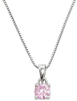 Cavaliere Gioielli Collana Punto Luce Rosa Argento 925 Donna Elegante Luminosa Anallergica Ragazza Fashion Moda Regalo
