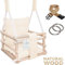 Babyschaukel Indoor aus Holz - Kinderschaukel - Schaukel für Türrahmen 3in1 mit Kissen und Sicherheitsgurt - Langlebig
