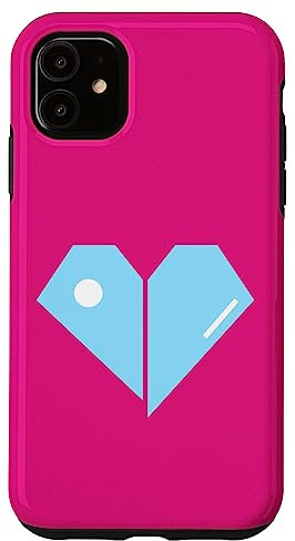 iPhone 11 Heart Geometric Shapes Minimal Graphic Design Pink Case