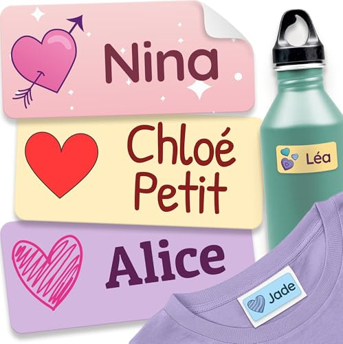 120Stick on Name Labels for Clothes Kids - Personalised Name Tags for Clothes, School and Nursery - Waterproof and No-Iron Name Stickers for Kids