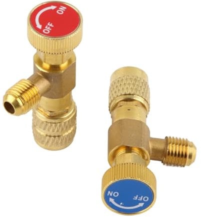 F&Y 2 Stück Kältemittel-Sicherheitsventil-Adapter für R410A R22 Klimaanlage, 1/4 Zoll Sicherheitsadapter-Düsen-Set