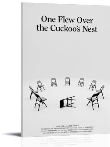JIRUAHHY Poster One Flew Over The Cuckoo's Nest, Schlafzimmer, Wohnzimmer, Wandkunst, Dekoration, Poster, 20 x 30 cm, Rahmenstil