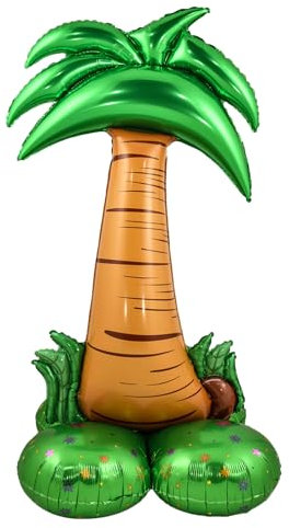 ParPix Ballon gonflable en forme de palmier hawaïen, taille XL, 115 x 65 cm, gonflable, en noix de coco, pour jungle, hawaïen, tropical, piscine, fête