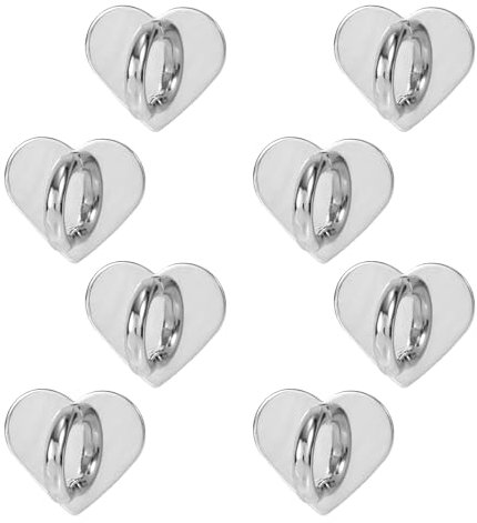 Gosknor 8uds Corazón Soporte para Anillo de Teléfono, Lindo Phone Ring Holder Adhesivo Anillo de Dedo Fono Adhesivo para Funda Teléfono Móvil Tableta Accesorios Bricolaje (silver)