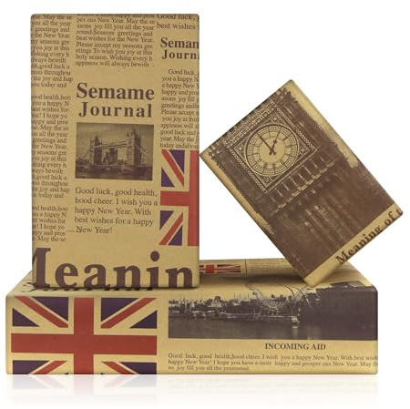 Vintage London Geschenkpapier, 4 Bögen, britisches London, Big Ben, Kraftpapier, Geschenkpapier, 50 x 70 cm, Kraftpapier, Reisengeschenk, flach gefaltet, für Geburtstag oder Nationalfeiertag