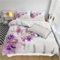 MULERN Housse de Couette 3 pièces avec 2 Taies d'oreiller 65x65 cm, Violet Fleurs Motif Onirique Aquarelle Parure de lit 240x260cm Adulte, Douce Microfibre Fermetures éclair, Rose
