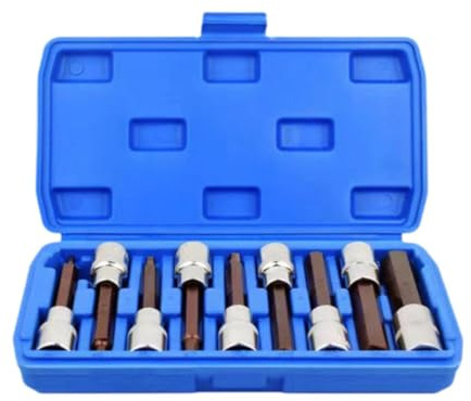 AsrMyjcx 9 Douilles Hexagonales H4 à H17 pour Réparation Automobile, Entraînement 1/2 Pouce